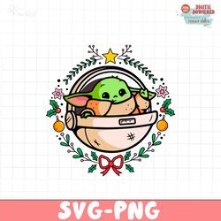 baby yoda star wars christmas svg