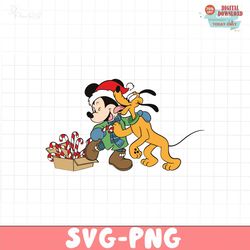 disney pluto and mickey christmas svg