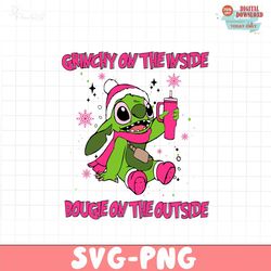 cute stitch grinchy on the inside svg