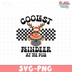 coolest reindeer at the pole christmas svg