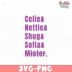 celie nettie shug sofia mister the color purple svg