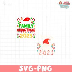 family christmas 2023 santa hat svg