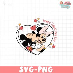 happy valentine day mickey and minnie svg