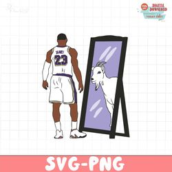 lebron james mirror goat basketball lakers svg