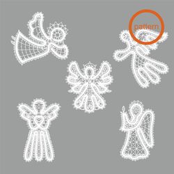 bobbin lace patterns angel souvenir bundle of 5