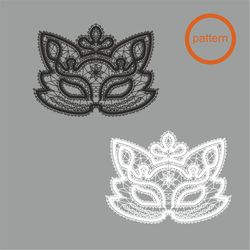 bobbin lace mask cat pattern adult mask