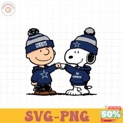charlie brown and snoopy go cowboys svg