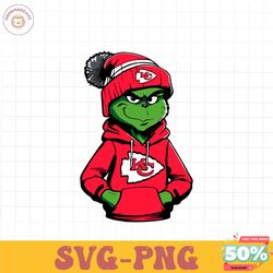 grinch wears kansas city chiefs clothes svg