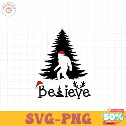 believe bigfoot christmas tree svg