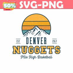 retro denver nuggets mile high basketball svg