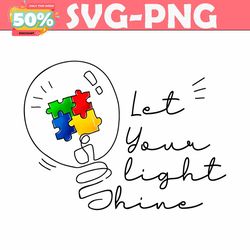 autism awareness let your light shine puzzle piece png