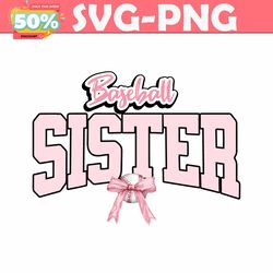 groovy baseball sister tie bow png