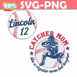 catcher mom like a regular mom but tougher svg