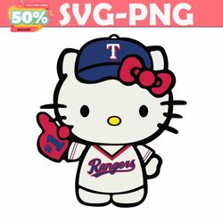 hello kitty texas rangers baseball team svg