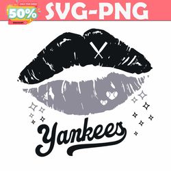 funny lips yankees baseball team svg