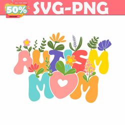 floral autism mom wildflowers svg