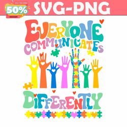 everyone communicates differently autism svg