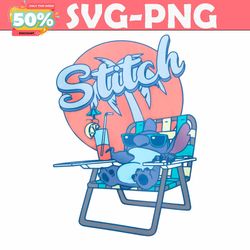 funny stitch beach chair disney vacation png