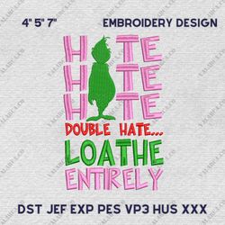 retro greench i'm booked embroidery design, hate loathe greench embroidery design, instant download