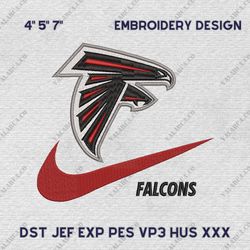 nfl atlanta falcons, nike nfl embroidery design, nfl team embroidery design, nike embroidery design, instant download
