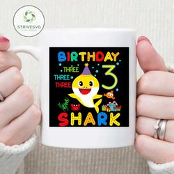 3rd birthday shark svg, birthday svg, shark svg, 3rd birthday svg