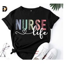 nurse life svg, half leopard nurse, nursing life, cna svg, nurse svg, leopard nurse, cricut, nurse mode, colorful leopar