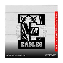 eagles team logo svg,mascot inside letter,eagles team logo t-shirt design,team logo mom shirt,cricut cut files,silhouett