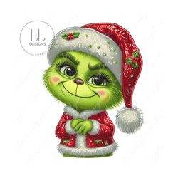green baby grnch clipart, christmas png, sublimation, print digital download, christmas clipart, instant download, embro