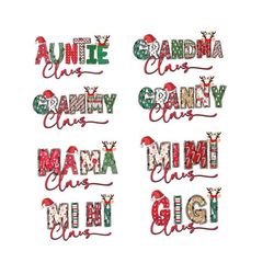bundle mama claus sublimation png designs downloads, mama and mini, grammy png digital design for grandma, christmas granny aunitie png