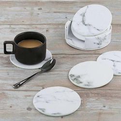 pu leather coaster set: easy-clean drink mat for coffee & tea