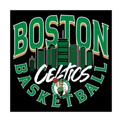 boston celtics basketball logo skyline svg digital download