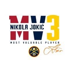 nikola jokic denver nuggets mv3 most valuable player signature svg