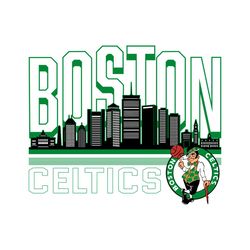 skyline boston basketball celtics logo nba svg