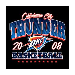 okc thunder basketball 2008 nba team svg