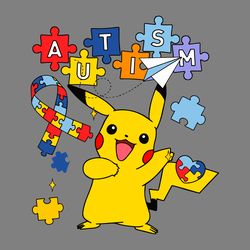 pikachu autism ribbon puzzle pieces svg digital download files