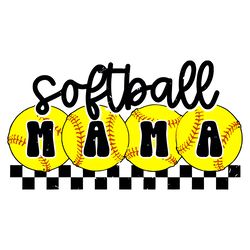 softball mama retro checkered mama svg digital download files