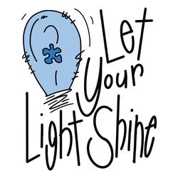 let your light shine blue autism svg digital download files