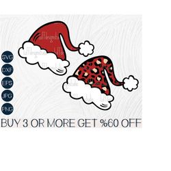 santa hat svg, christmas hat svg, leopard santa hat png, winter svg, kids christmas svg, svg files for cricut, sublimation designs downloads