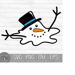 melting snowman - instant digital download - svg, png, dxf, and eps files included! melted snowman, winter, christmas