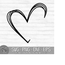 heart - instant digital download - svg, png, dxf, and eps files included! hand drawn, scribble, monogram, name frame