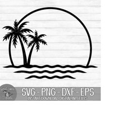 palm trees - instant digital download - svg, png, dxf, and eps files included! tropical, vacation, ocean, beach