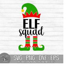 elf squad - instant digital download - svg, png, dxf, and eps files included! christmas, winter, elf hat, elf feet