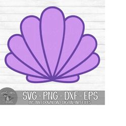 seashell - instant digital download - svg, png, dxf, and eps files included! tropical, vacation, ocean, beach, shell