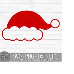 santa hat - instant digital download - svg, png, dxf, and eps files included! christmas, santa clause, santa&#39;s hat