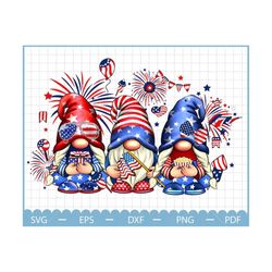 4th of july gnome png, 4th of july png, american gnome png, firework png, gnome png, america flag png, digital download