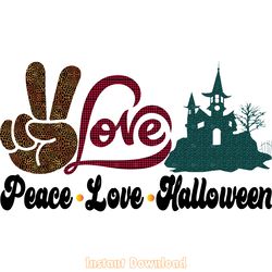 peace love halloween sublimation svg digital download files