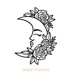 moon flowers svg file digital download files