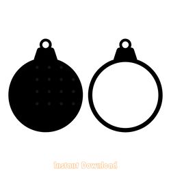 christmas ornament outline svg, laser cut file, glowforge, cricut, silhouette, instant dow