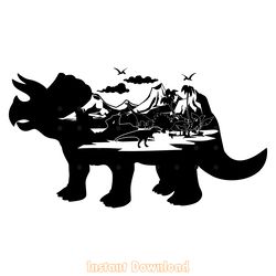 triceratops dinosaur scene svg digital download files