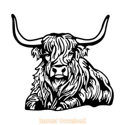 highland cow svg digital download files